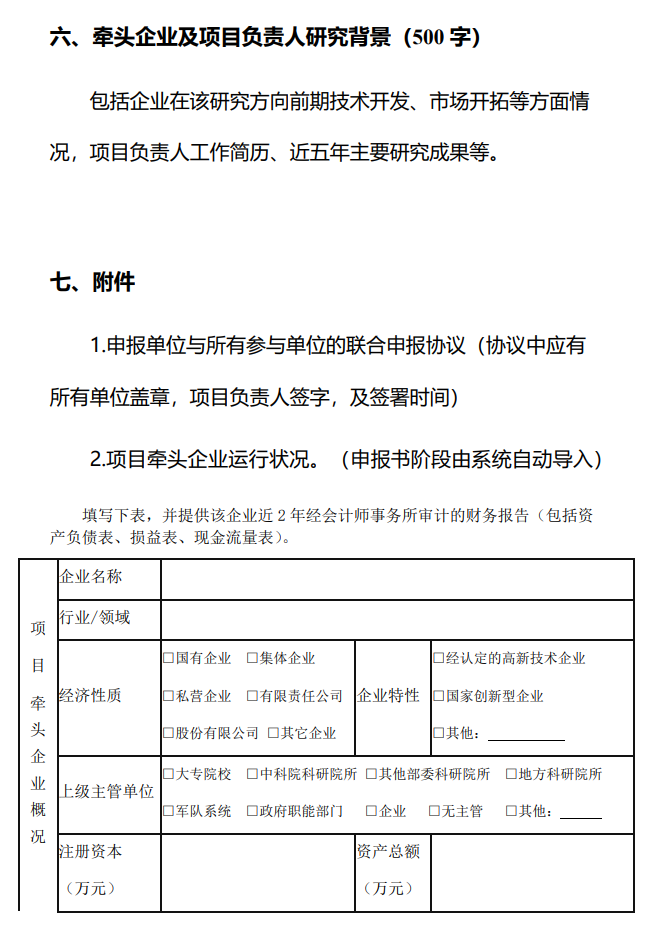 国家重点研发计划科技型中小企业项目预申报书模板（2022）