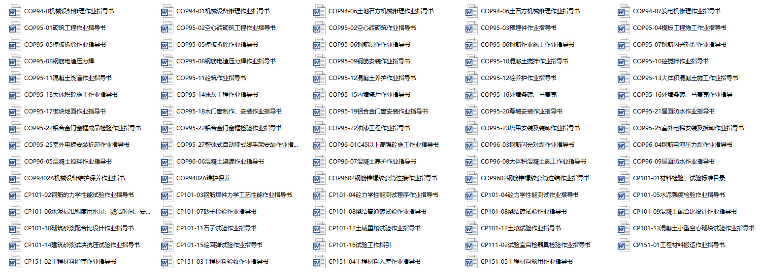 建筑工程施工企业作业指导书(汇 总)