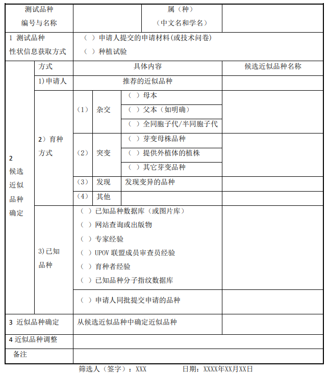 植物新品种 近似品种筛选指南（2023-02-22）