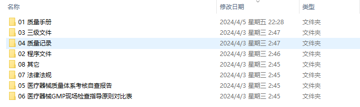 ISO13485医疗器械质量管理体系（GMP）全套文件