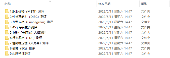 职业能力测评、职业心理测评、职业性格测评工具/模型及答案（汇总）