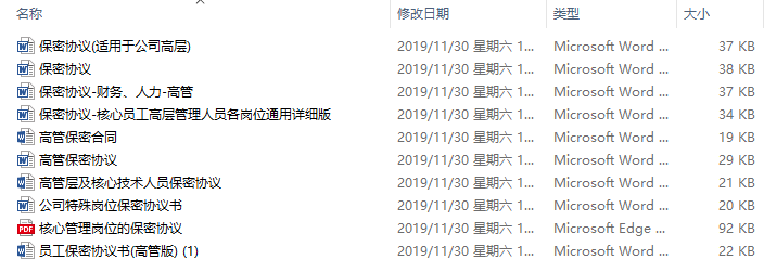 企业管理人员、核心技术人员、商务人员保密协议及知识产权归属范文