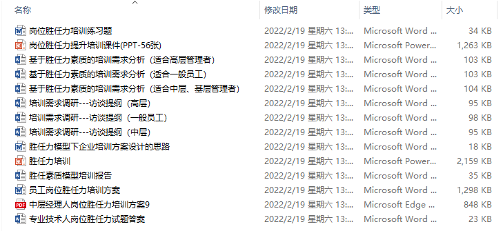 胜任力与任职资格模型、胜任力测评及培训资料（汇总）