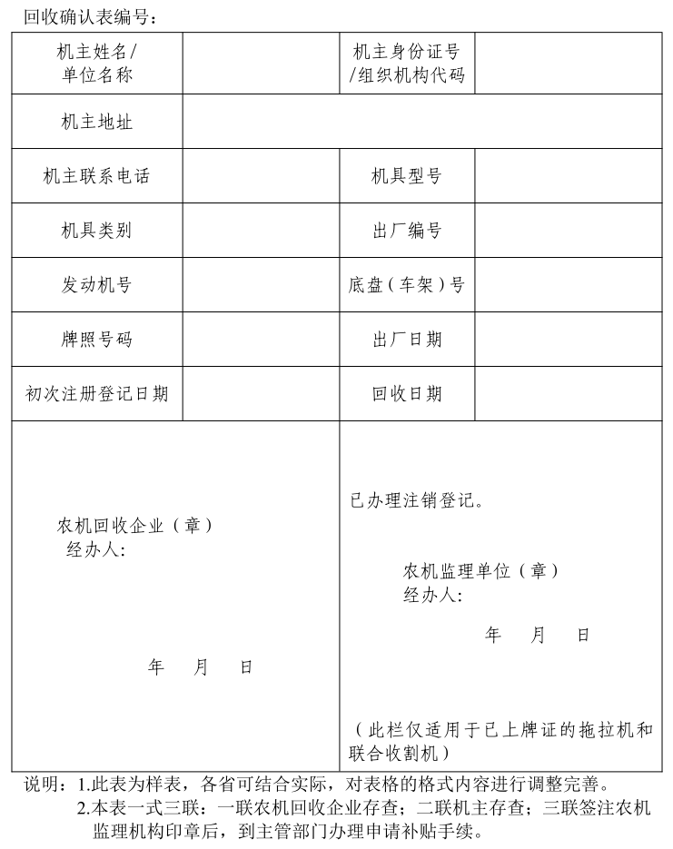 两部门关于加大工作力度持续实施好农业机械报废更新补贴政策的通知（农办机〔2024〕4号）